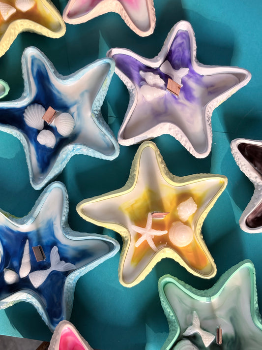 Starfish Candle with a Jesmonite container