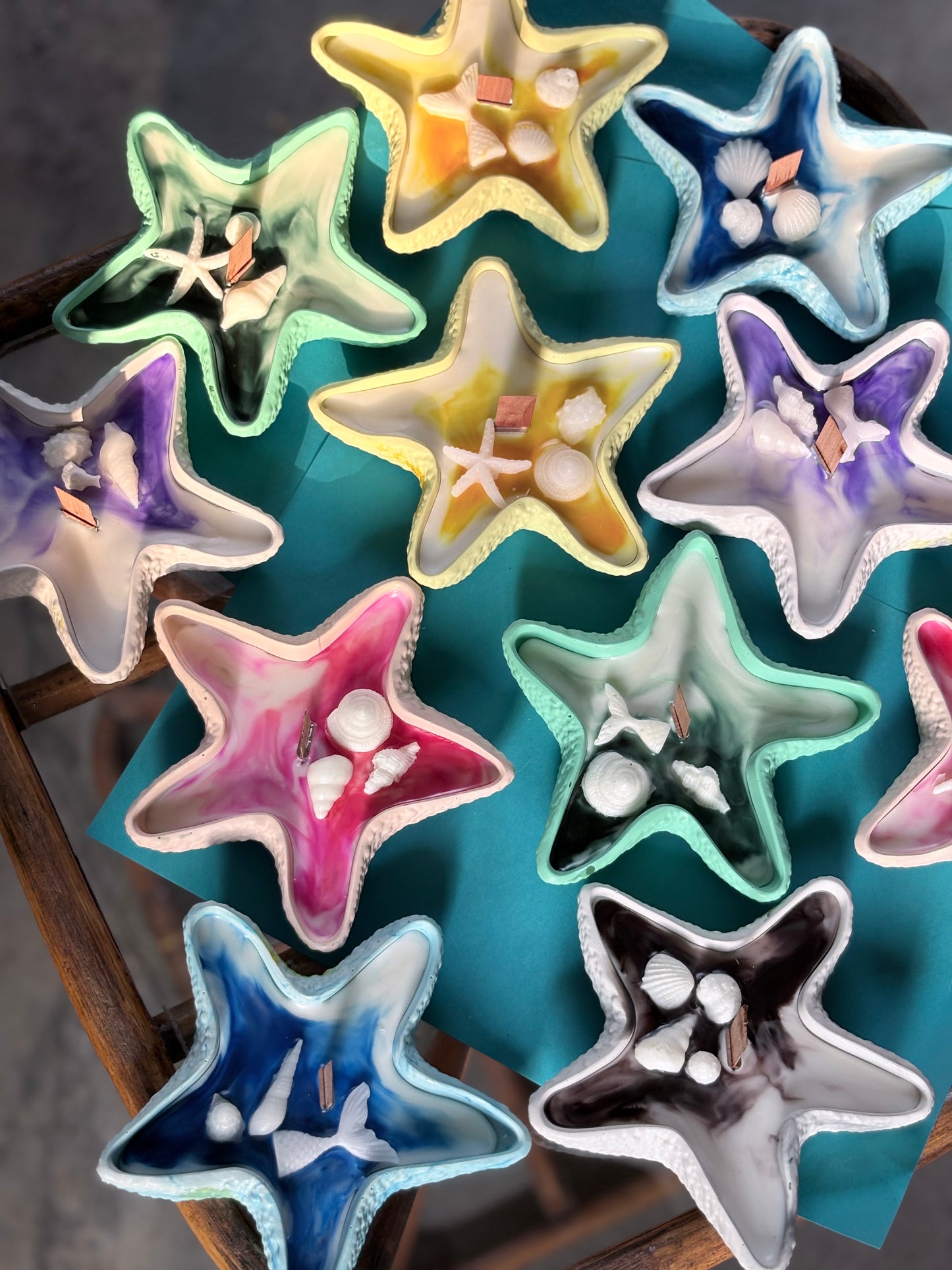Starfish Candle with a Jesmonite container